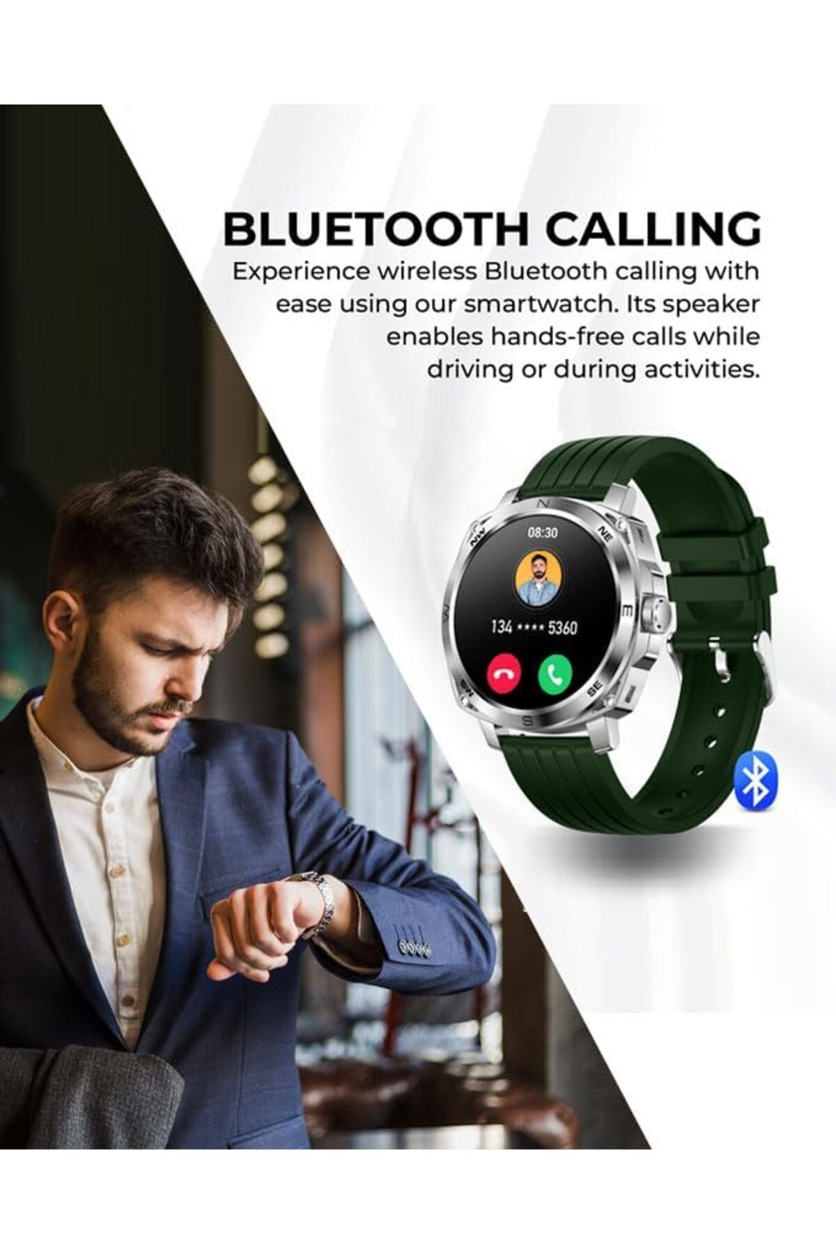 Swiss Military-Dom 4 Smartwatch 1.43" AMOLED, Call, Health Monitor, IP67, iOS/Android Compatible, Green 3