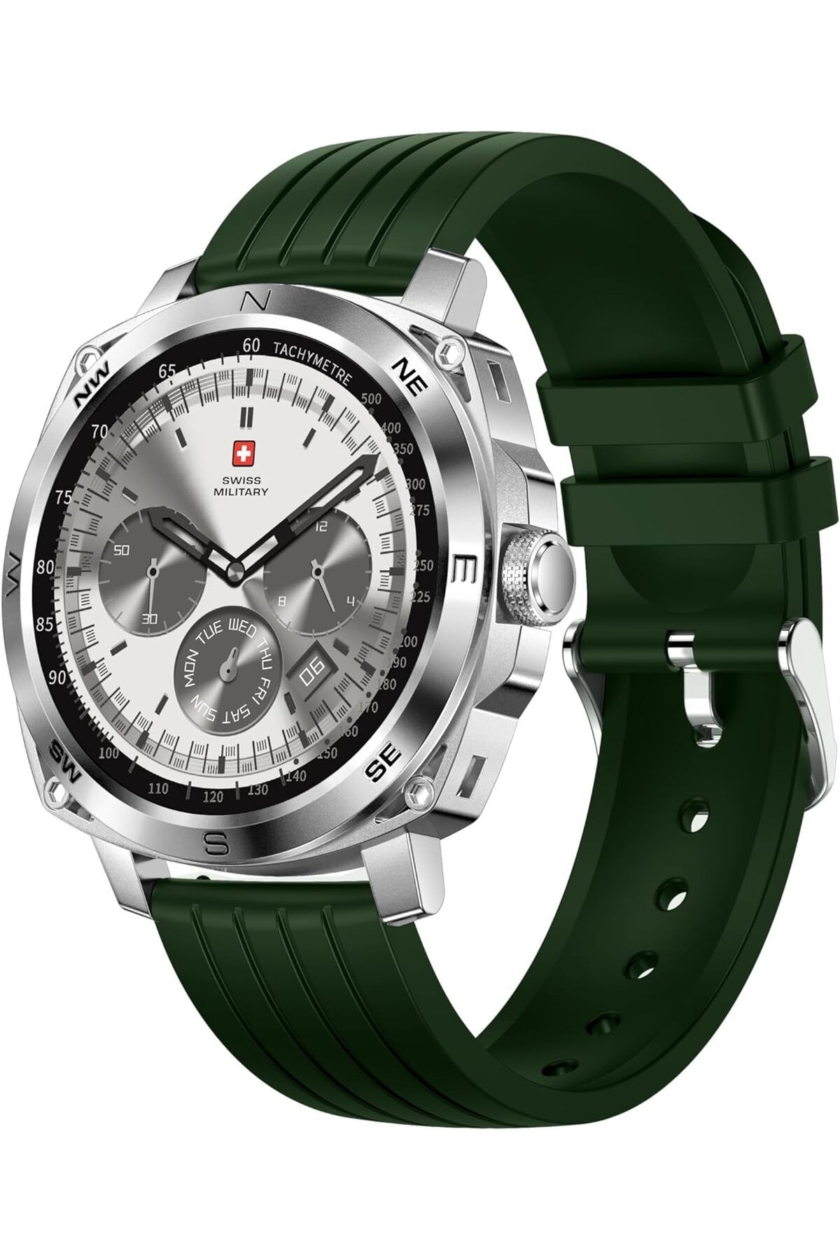 Swiss Military-Dom 4 Smartwatch 1.43" AMOLED, Call, Health Monitor, IP67, iOS/Android Compatible, Green 4
