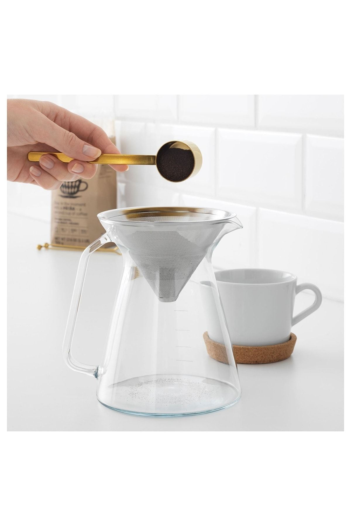 IKEA Hogmod g Coffee Pot Glass Stainless Steel 600 Ml Trendyol