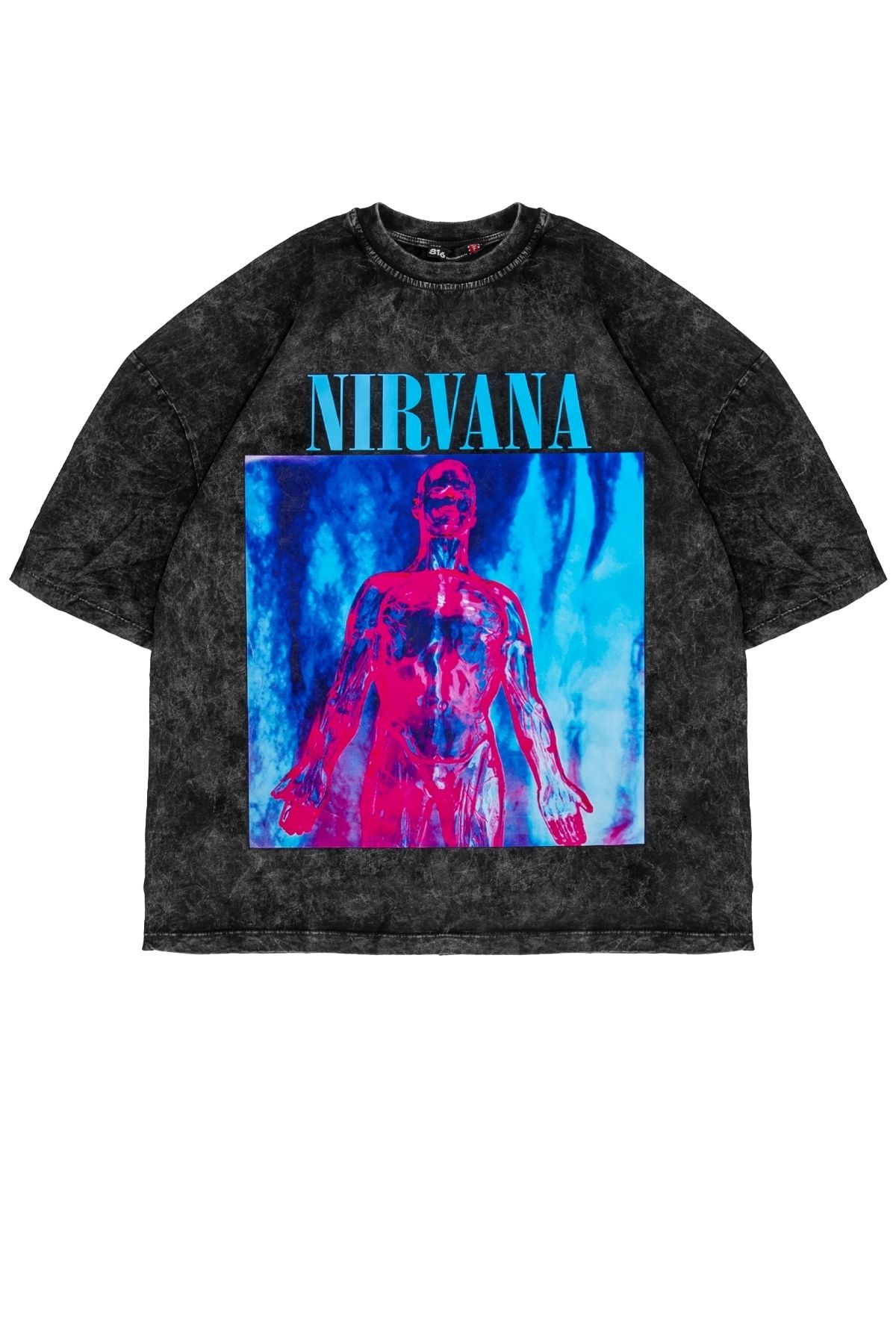 Sekizbiralt Nirvana Sliver Printed Washable Oversize Unisex Tshirt Trendyol