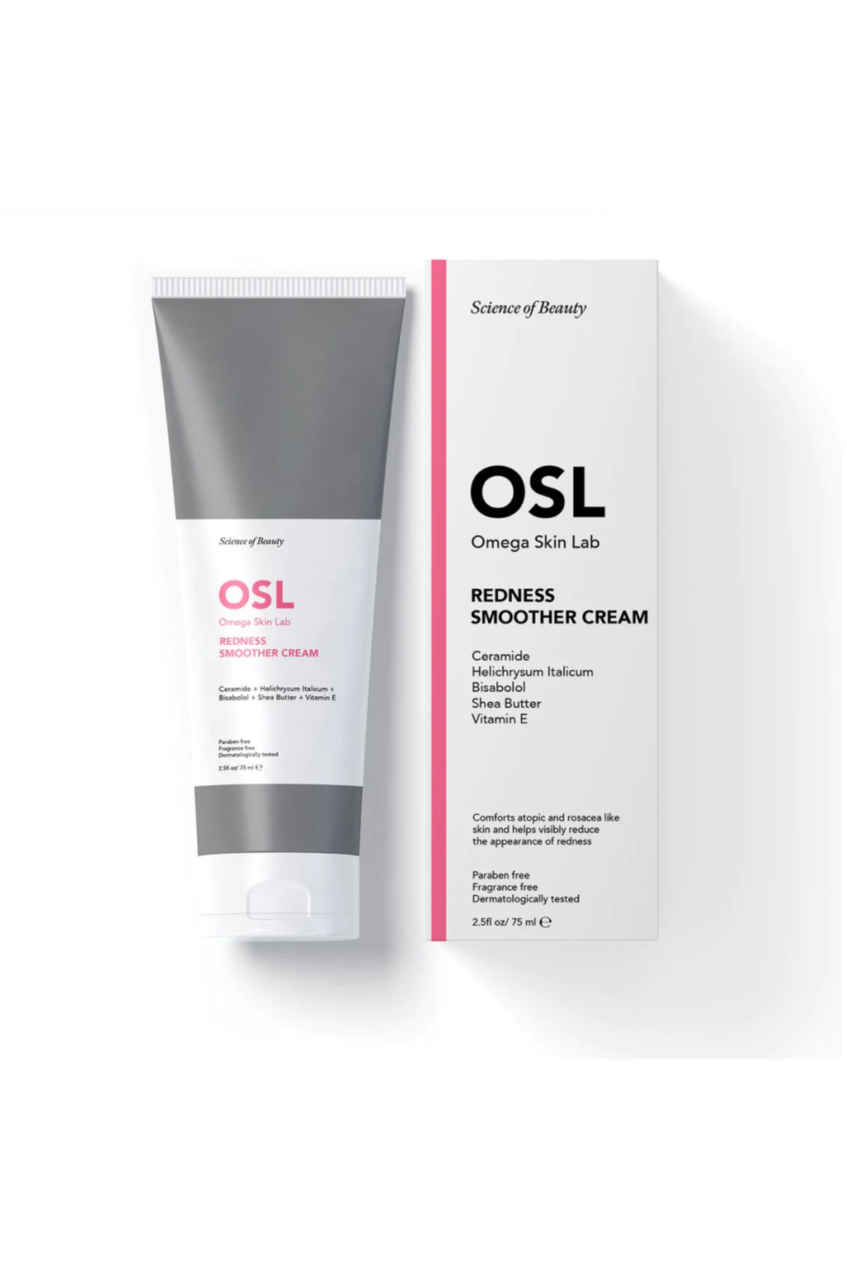 OSL Omega Skin Lab-OSL Redness Smoother Cream 75ML – Hautpflegelösung mit Vitamin E, Sheabutter, Bisabolol, Helich 1