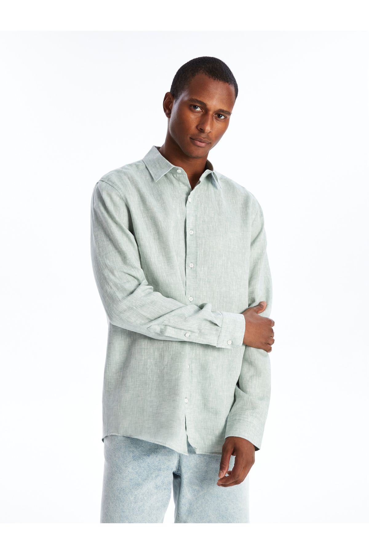 LC Waikiki Leinenhemd Regular Fit, Langarm für Herren - XL