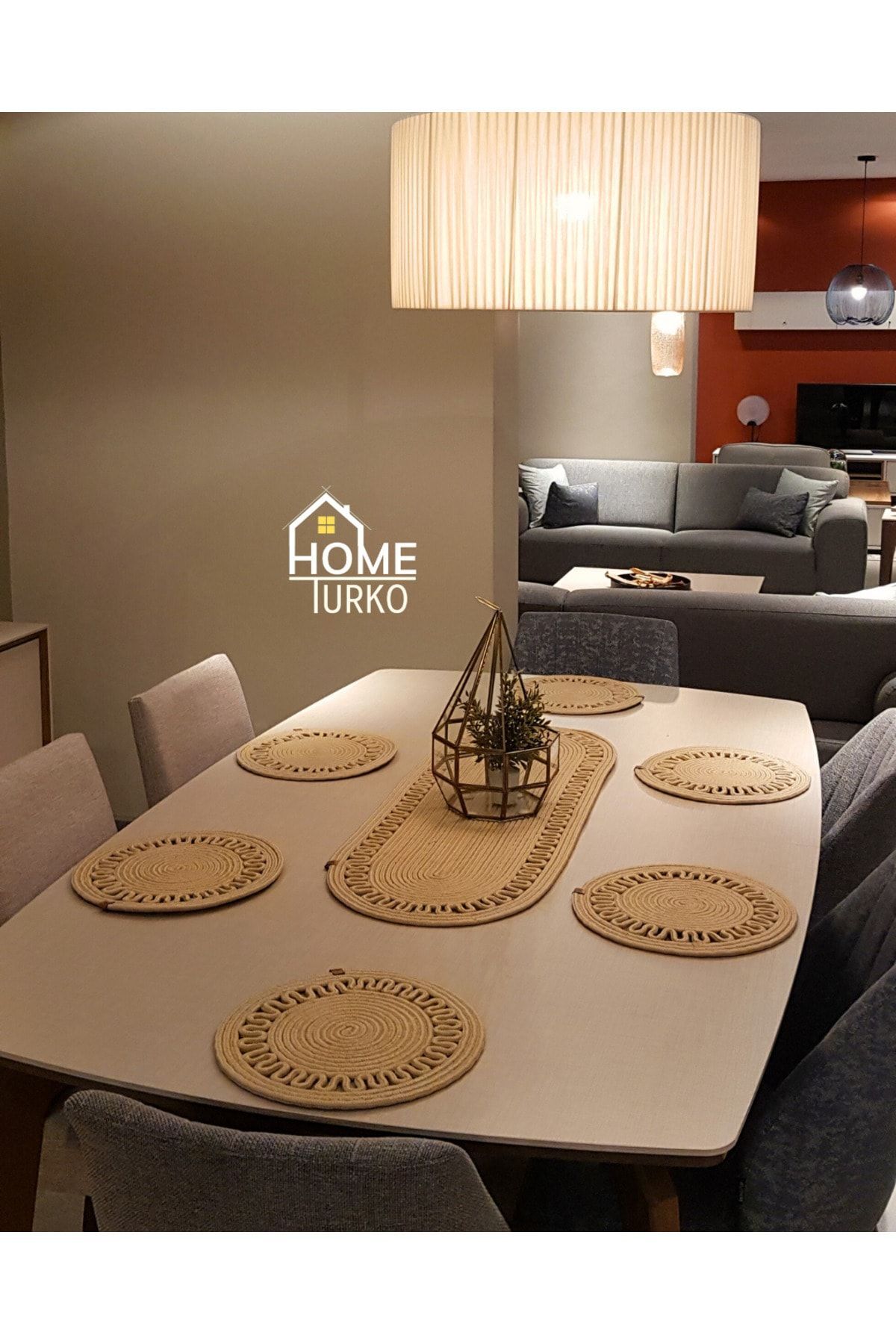 , Natural Jute, Patterned, Wicker, American Service Set