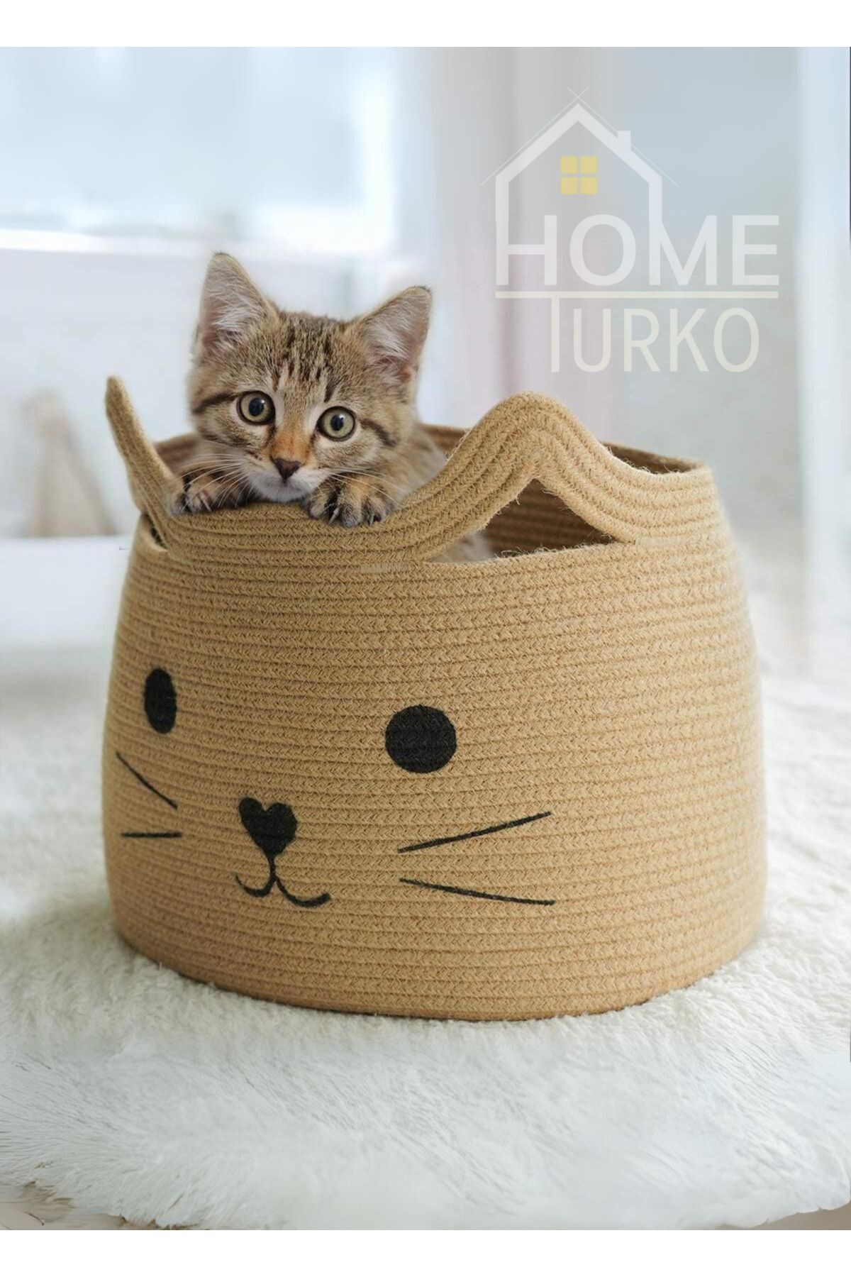 HomeTurko Jucărie Și Coș De Iută Pentru Copii - Coș Pentru Pisici Și Câini, Coș Pentru Animale De Companie - One Size