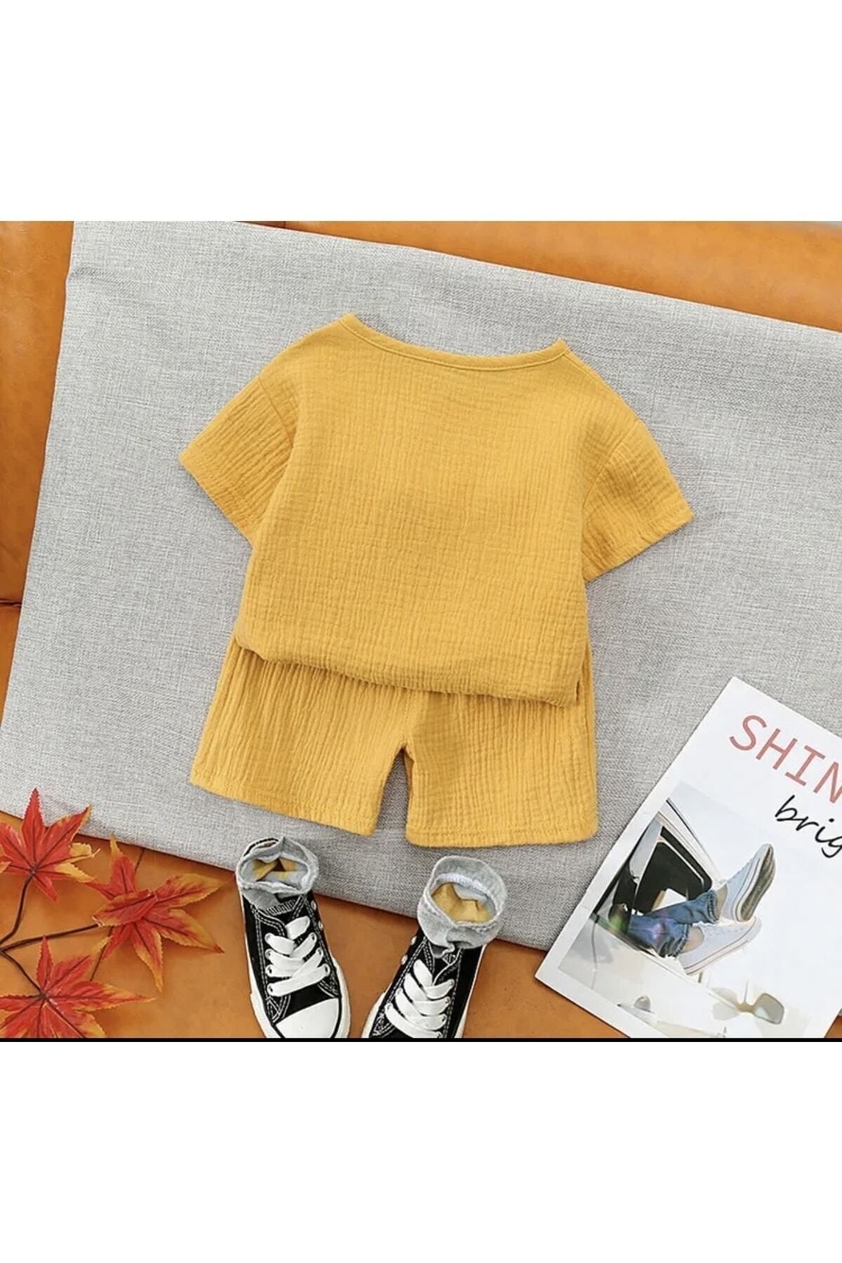 barin kids Çocuk Müslin Takım Yazlık Bohem fotoğrafı 4 (önizleme)