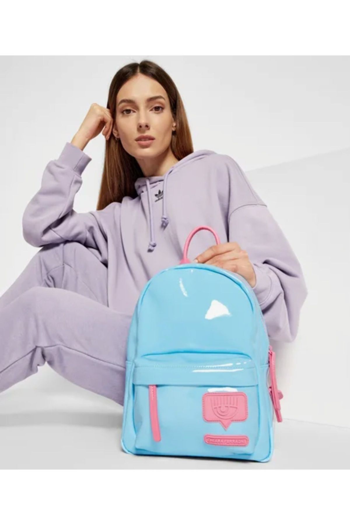 CHIARA FERRAGNI Blue Pink Small Size Backpack Trendyol