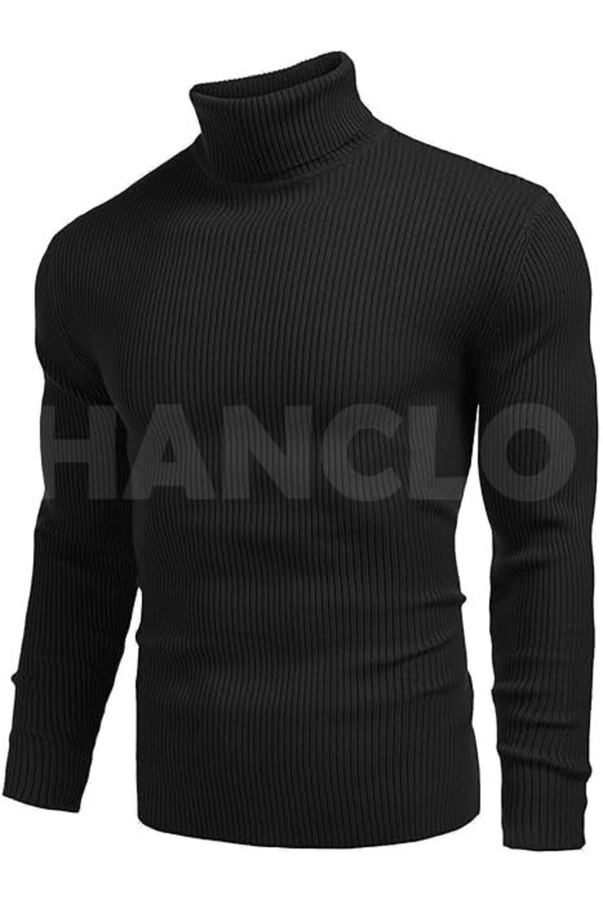 HANCLO Black Turtleneck Men s Knitwear Turtleneck Sweater Trendyol
