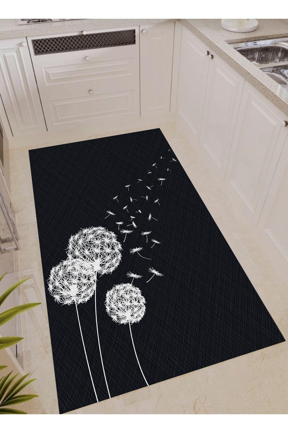 Dandelion, Decorative, Anti-Slip, Anti-Allergic Kitchen Carpet-arh9018