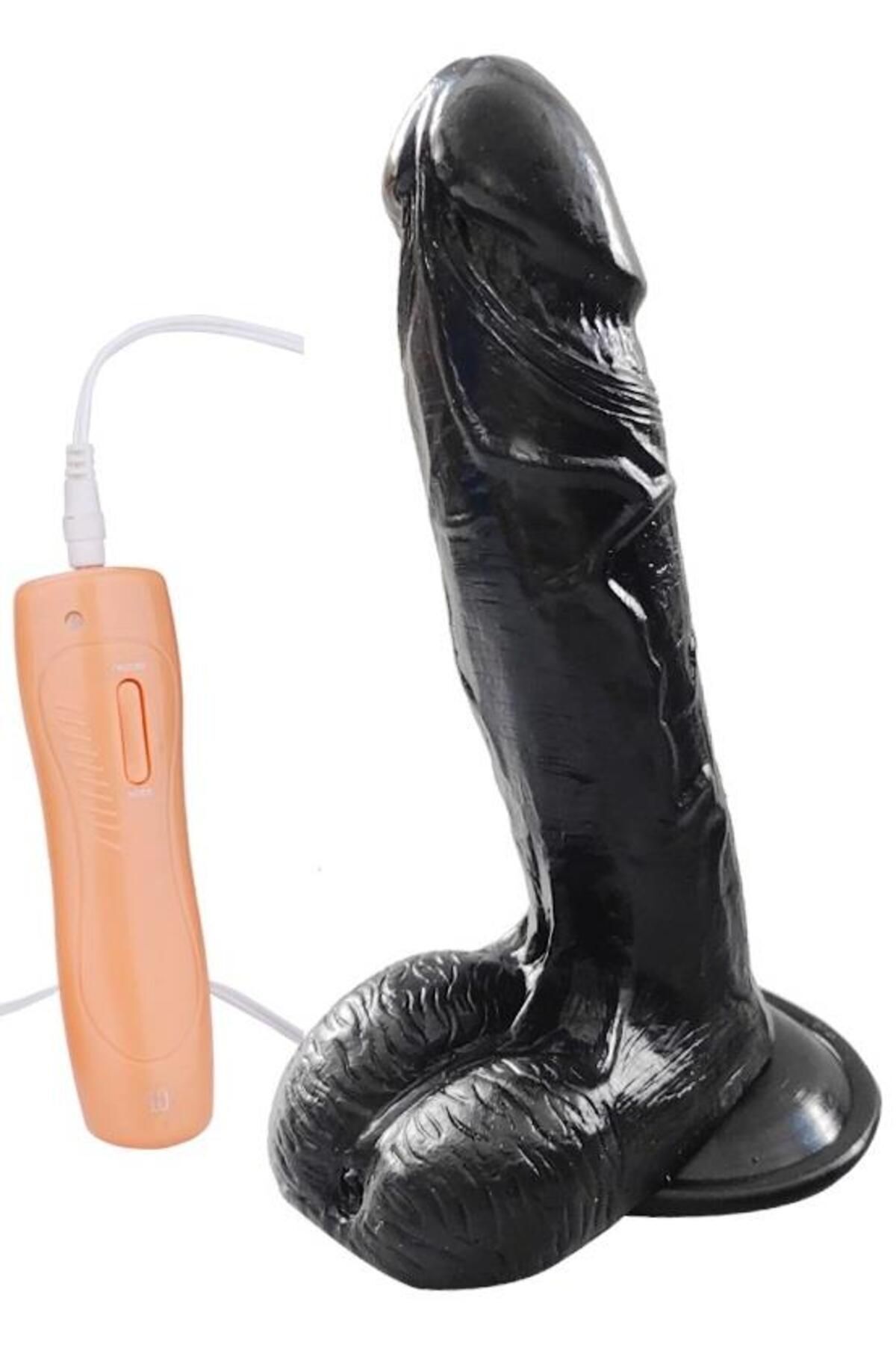 Yumuşak Dokuda Takma Kemerli 10 Mod Titreşim Zenci Dildo 20 Cm Belden Bağlamalı Siyah Penis Vibratör 3