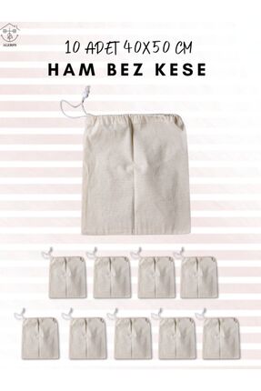 ALERSS 40x50 Cm 10 Adet Hambez Kese - Kiloluk Bakliyat Saklama Torbası Meyve ...