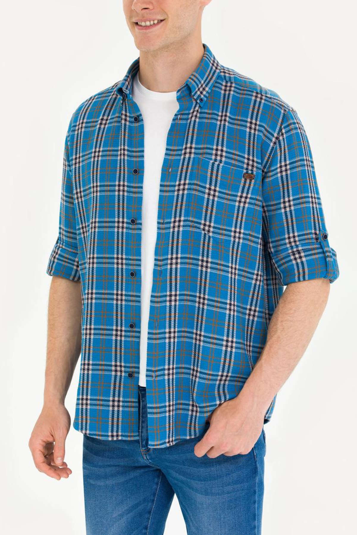 یو اس پولو پیراهن مردانه طرح‌دار ۱۰۰٪ پنبه‌ای