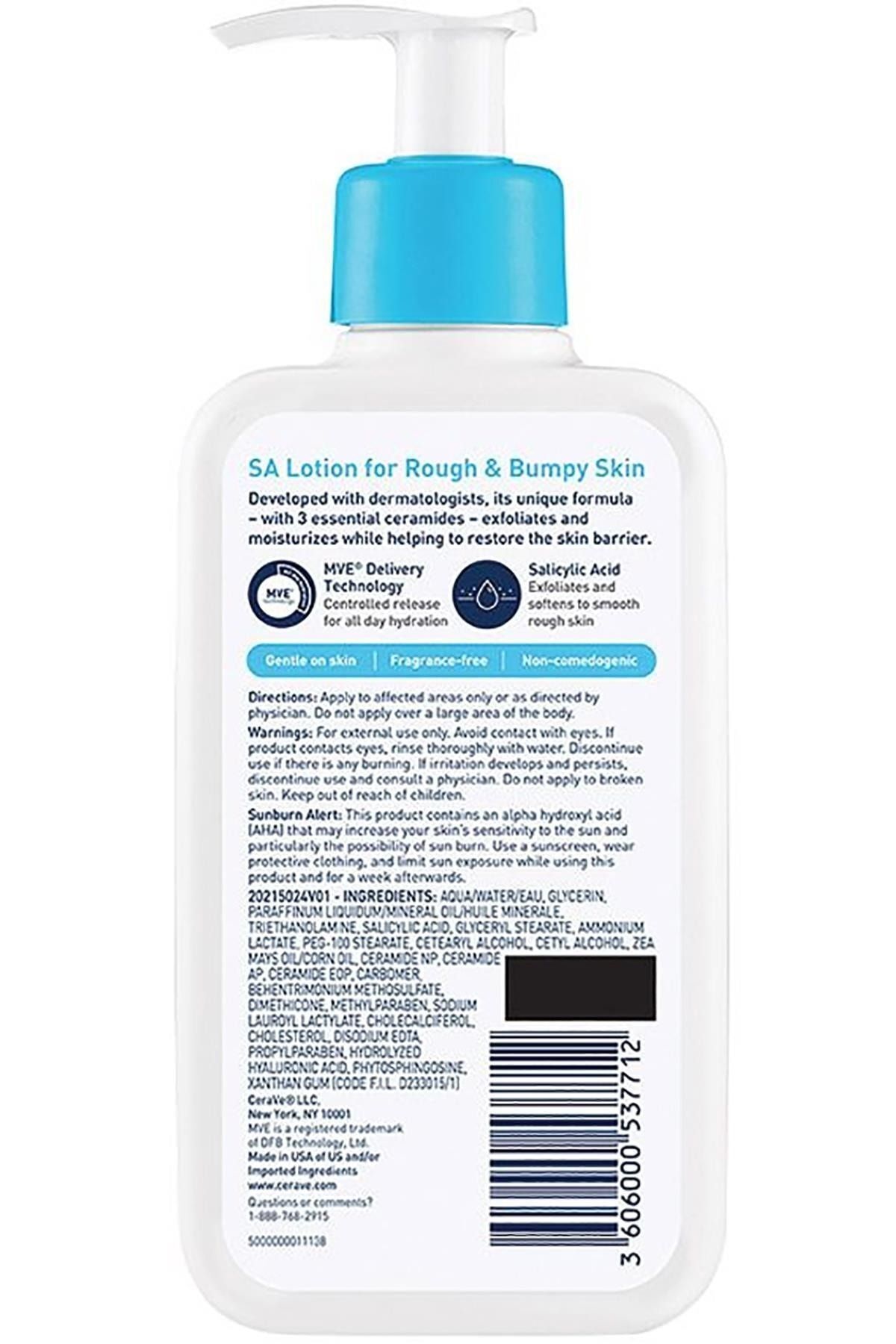 CeraVe لوسیون مرطوب‌کننده برای پوست خشک و ناهموار 237 میلی لیتر