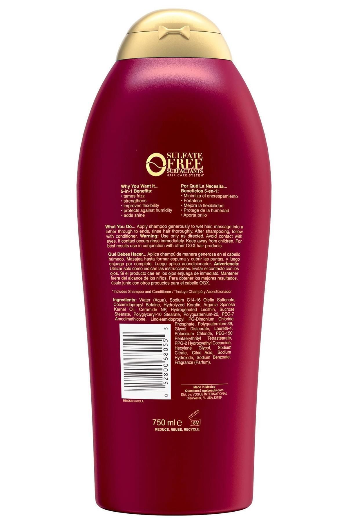 OGX-750ML Keratin Anti-Frizz Shampoo 2