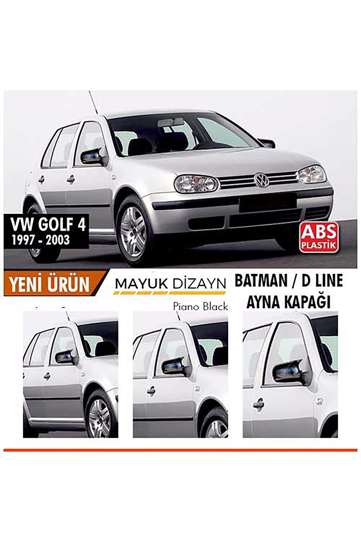 Mayuk Dizayn VOLKSWAGEN Golf MK4 1997-2003 Batman Yarasa Ayna Kapağı --MAYUK DİZAYN--