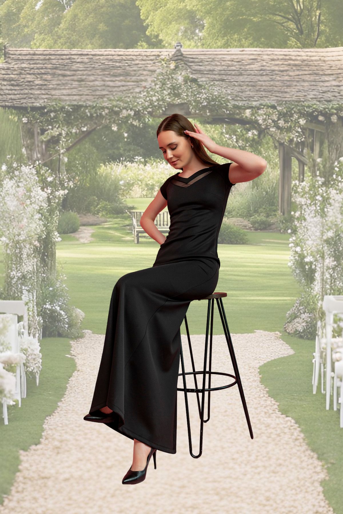 Laranor-Tulle Detailed Evening Dress 6