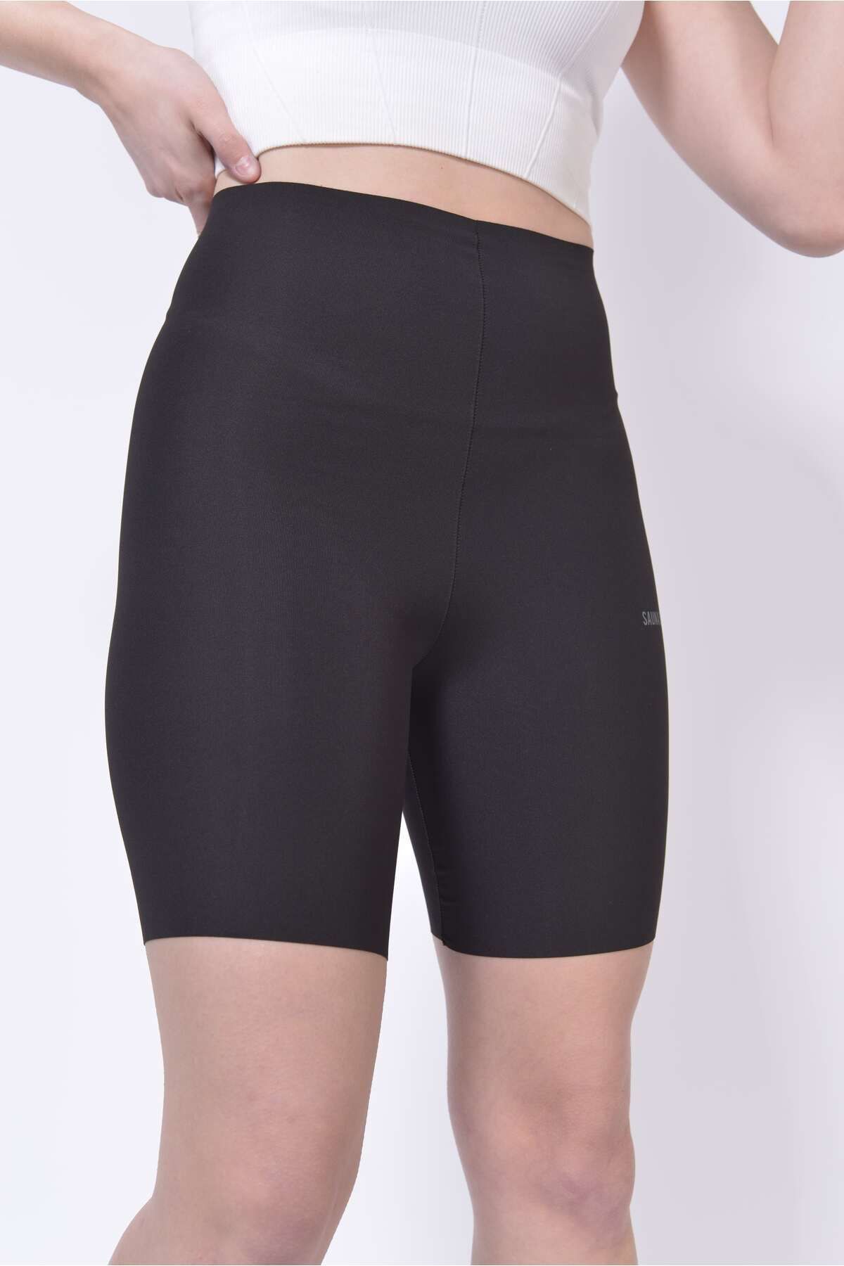 SAUNA SUIT Porfy Lazer Kesim 5 Bölge Toparlayıcı Iz Yapmaz Kadın Iç Göstermeyen Şort Korse Siyah Renk