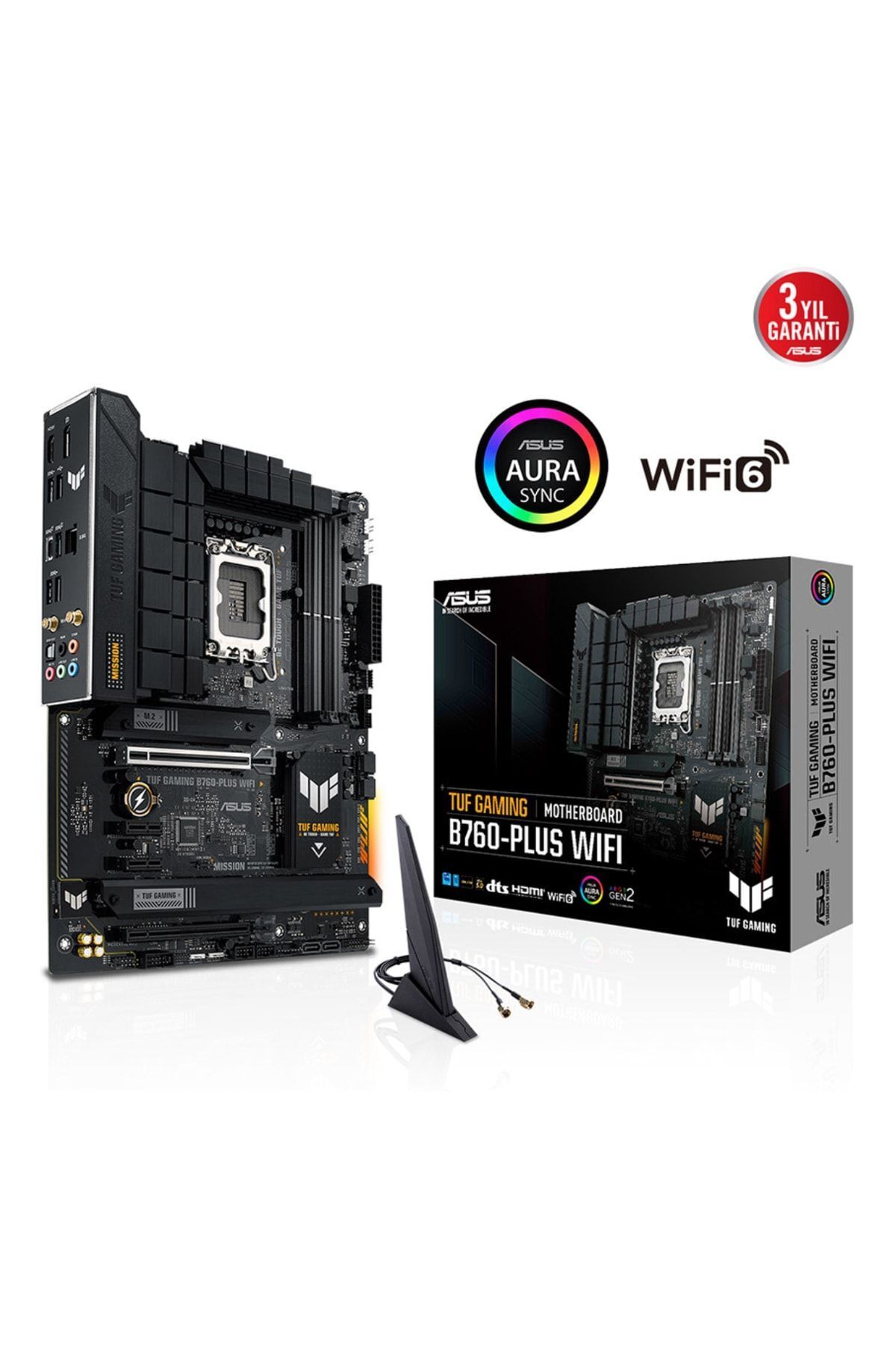 ASUS-TUF GAMING B760-PLUS WIFI Intel B760 LGA1700 DDR5 7200 DP HDMI 3x M2 USB3.2 4