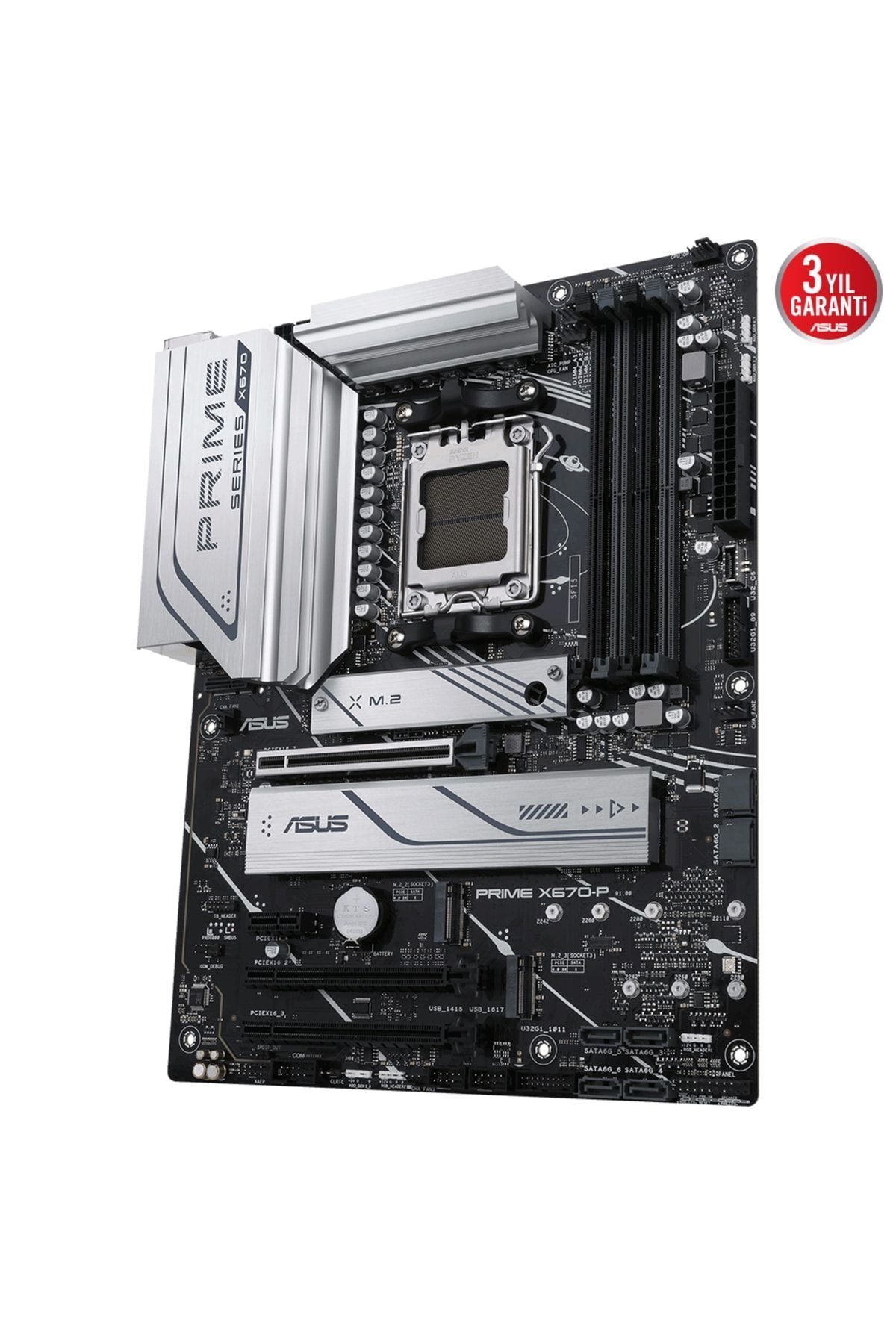 ASUS-Prime X670-p-csm Amd X670 Am5 DDR5 6400 Dp HDMI 3x M2 Usb3.2 Aura RGB 2.5gbit Lan Atx 5x P 4