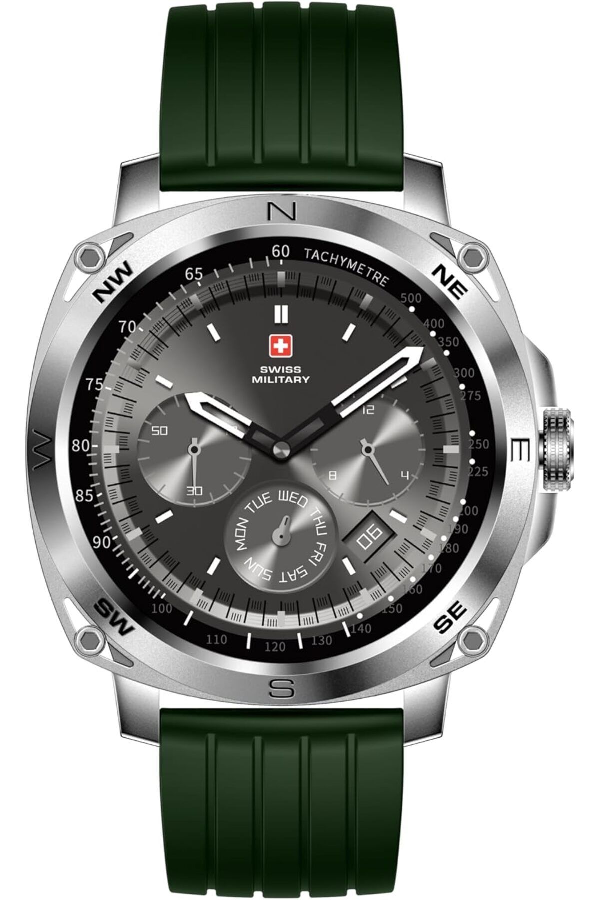 Swiss Military-Dom 4 Smartwatch 1.43" AMOLED, Call, Health Monitor, IP67, iOS/Android Compatible, Green 1