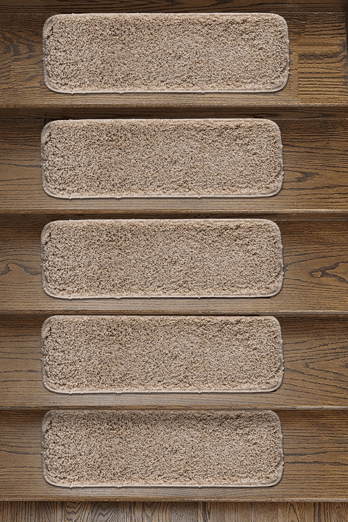 15 Pieces 27x67 Cm Shaggy Natural Anti-Slip Floor Washable Stair Rugs