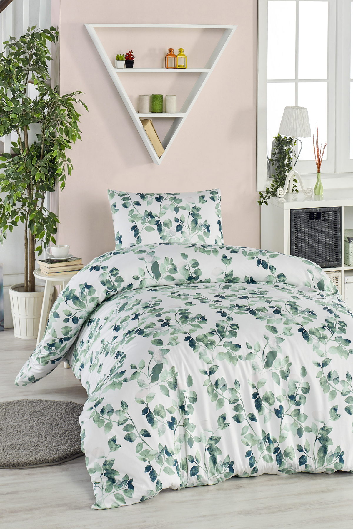 Enlora Home Kolay Ütülenir Nevresim Takımı Tek Kişilik Sabine Yeşil