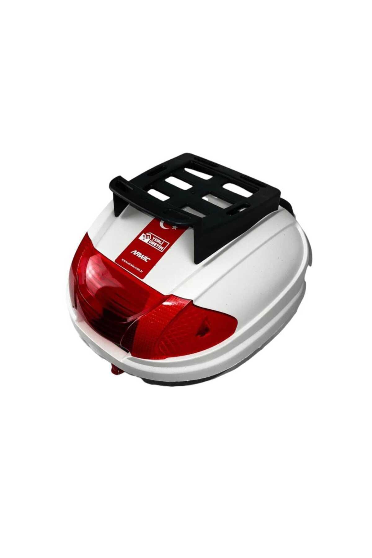 arwic Motosiklet Arka Çanta Kargo Tipi Sırt Dayamalı 32lt Beyaz