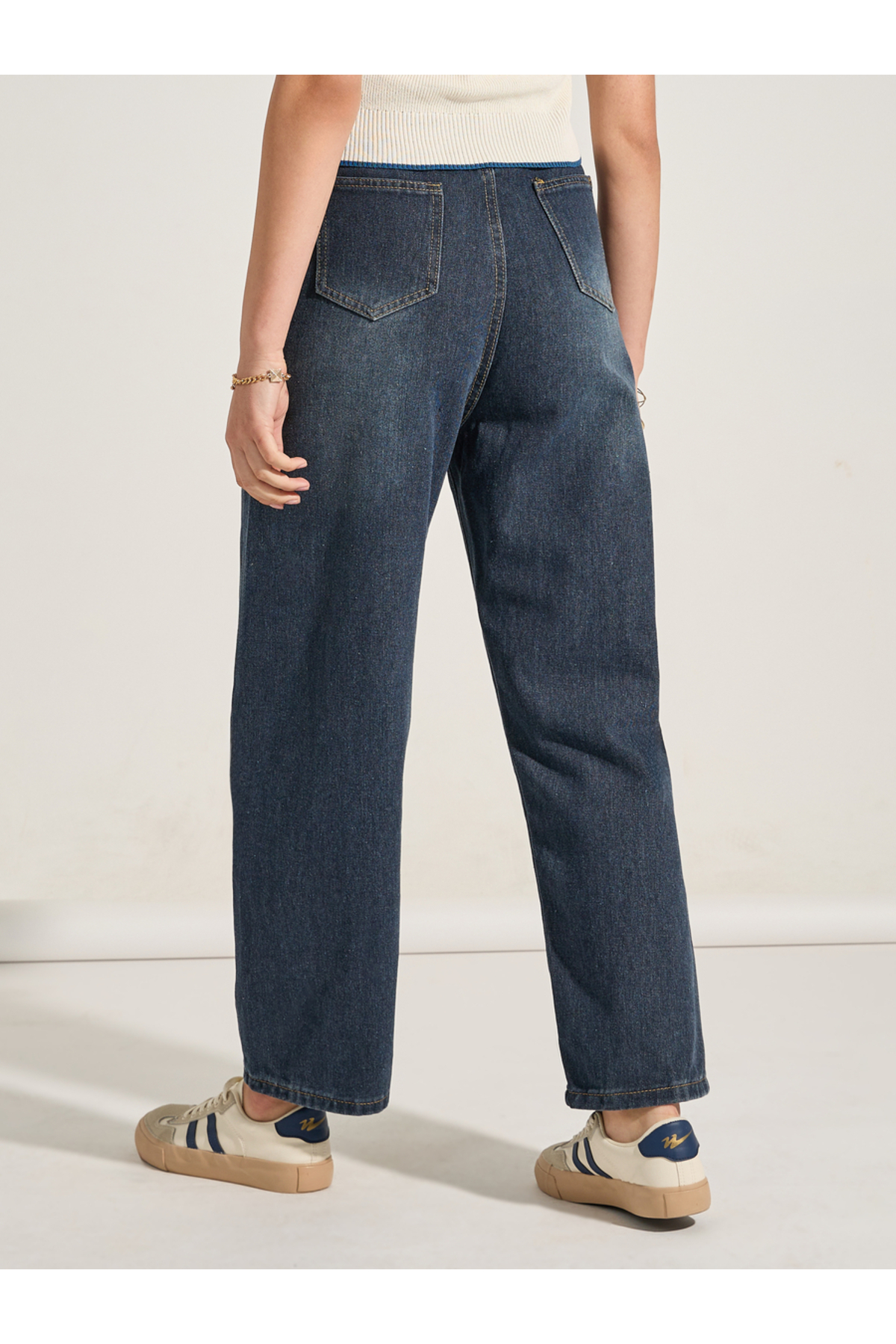 Take Two By Styli Double Patch Pocket Detail Mom Jeans