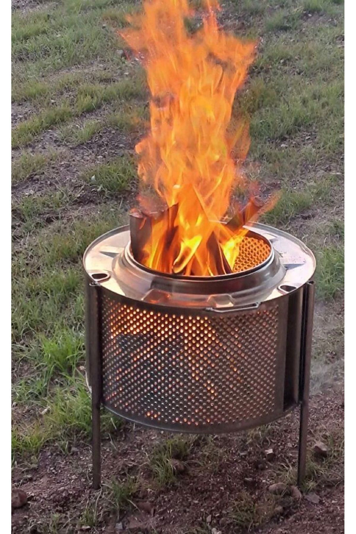 Metlinoo Kulplu Ateş Çukuru Bahçe Şöminesi Kamp Sobası Bahçe Sobası kulplu soba