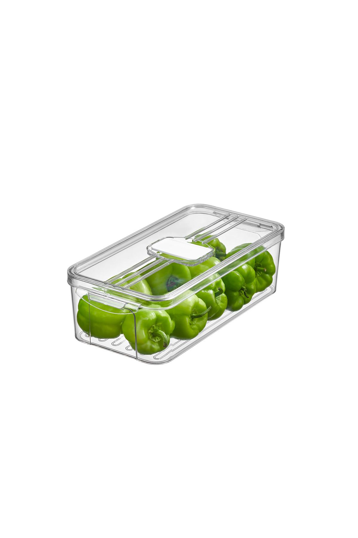 Eva Mia-3 Lt Transparent Frostora Refrigerator Organizer with Lid - 4X Storage and Organizer 4