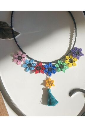 TAKINTI BY SİYAKO Rengarenk çiçekli kolye