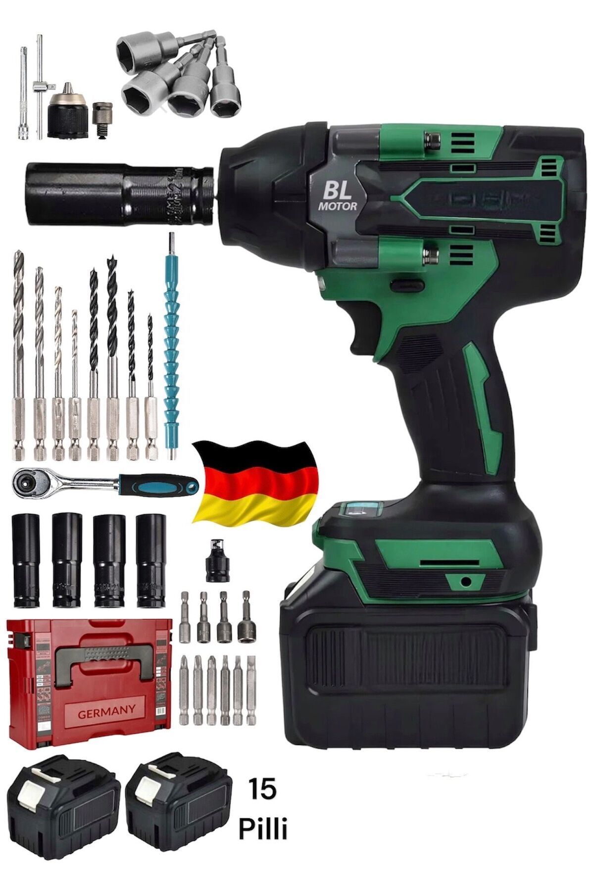 OG GERMANY STEEL Alman 950Nm 996VX 20Ah Akülü Torklu Somun Bijon