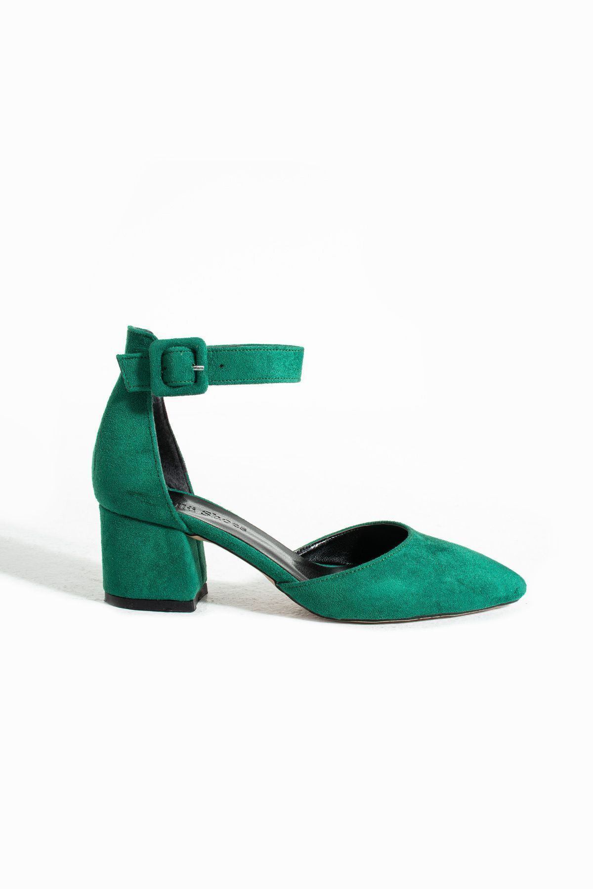 Güllü Shoes-Pantofi de damă din piele întoarsă verde Rochie de seară pantofi de mireasa cu toc gros stiletto 5,5 cm 7