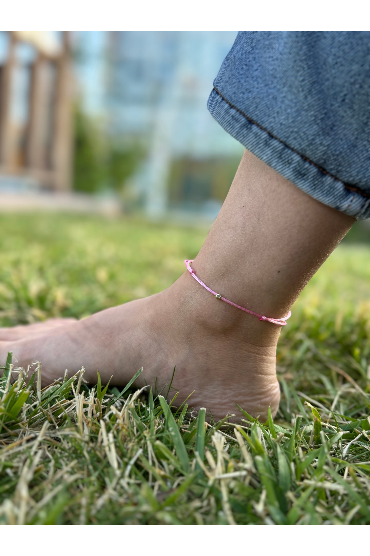 MİNİK ADIMLAR-Flush String Square Bead String Anklet - Little Steps 3