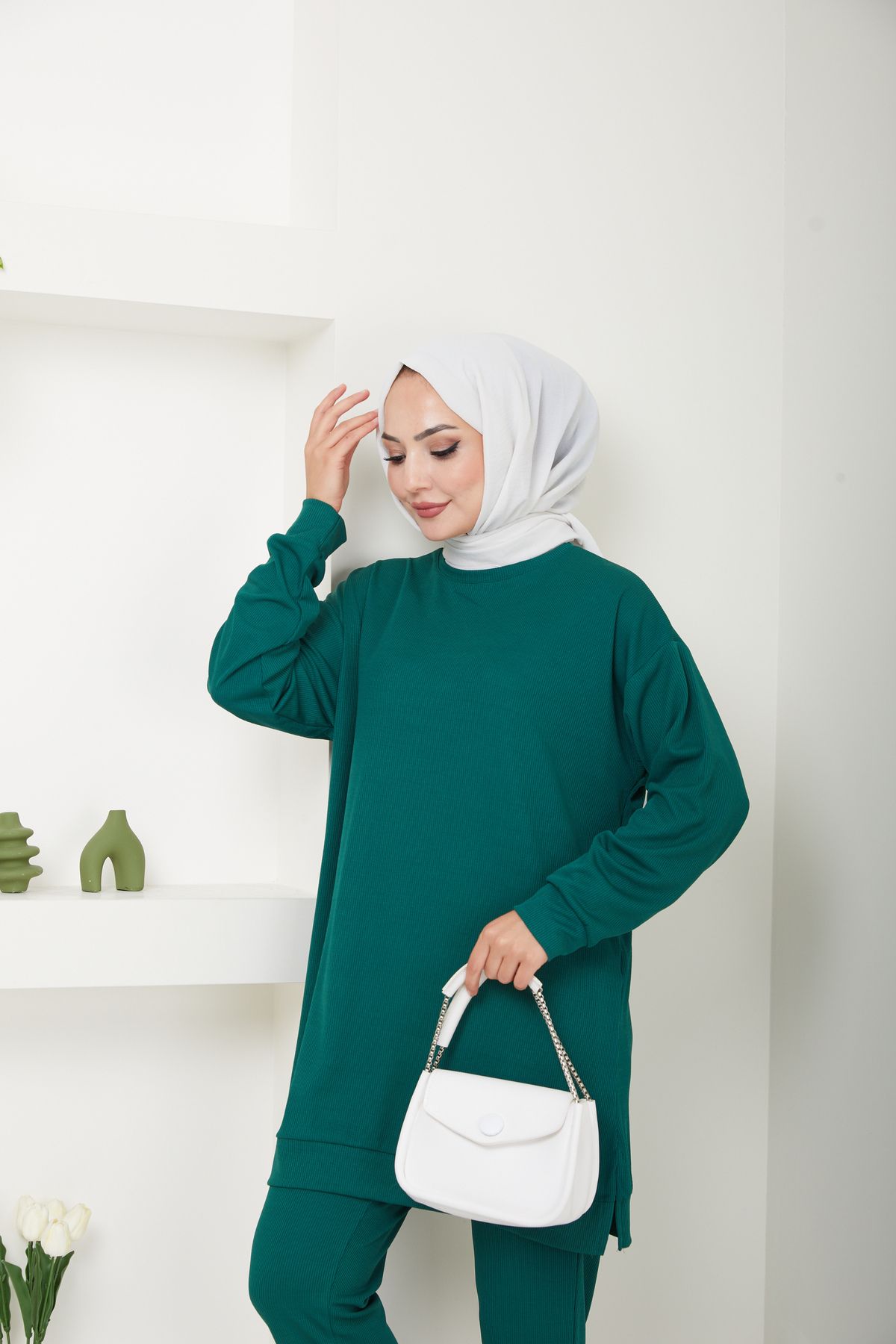VOLT CLOTHİNG-Hijab-Set aus Cordstoff für Damen - 2er-Set 5