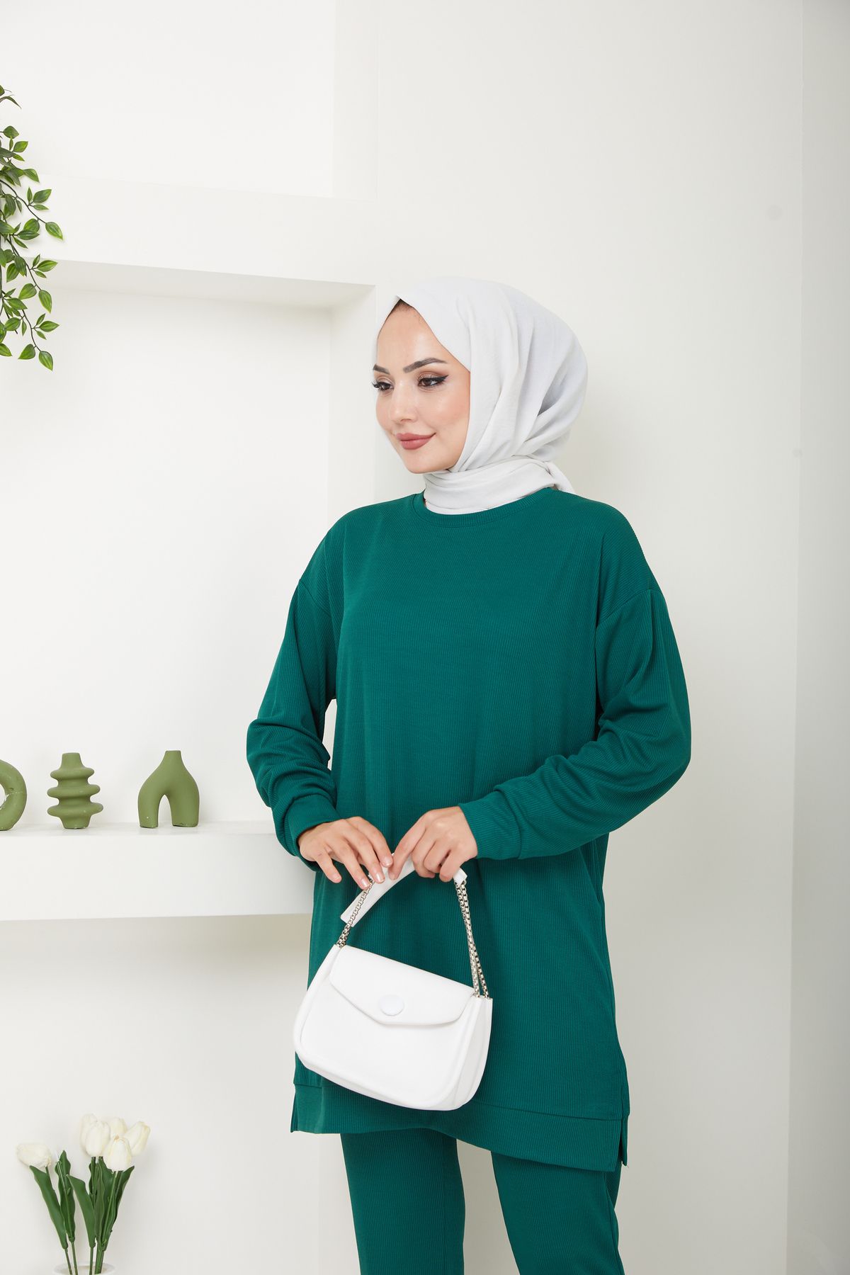 VOLT CLOTHİNG-Hijab-Set aus Cordstoff für Damen - 2er-Set 6