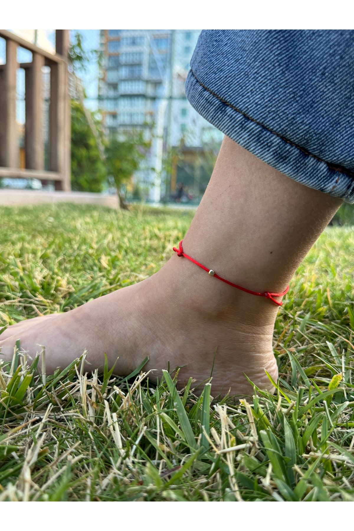 MİNİK ADIMLAR-Flush String Square Bead String Anklet - Little Steps 4