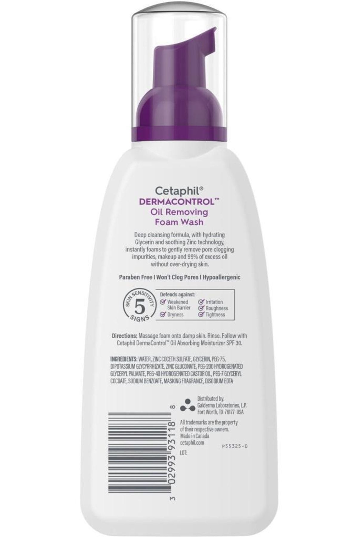 Cetaphil-Dermacontrol Oil Cleansing Face Wash Foam 237ml 2