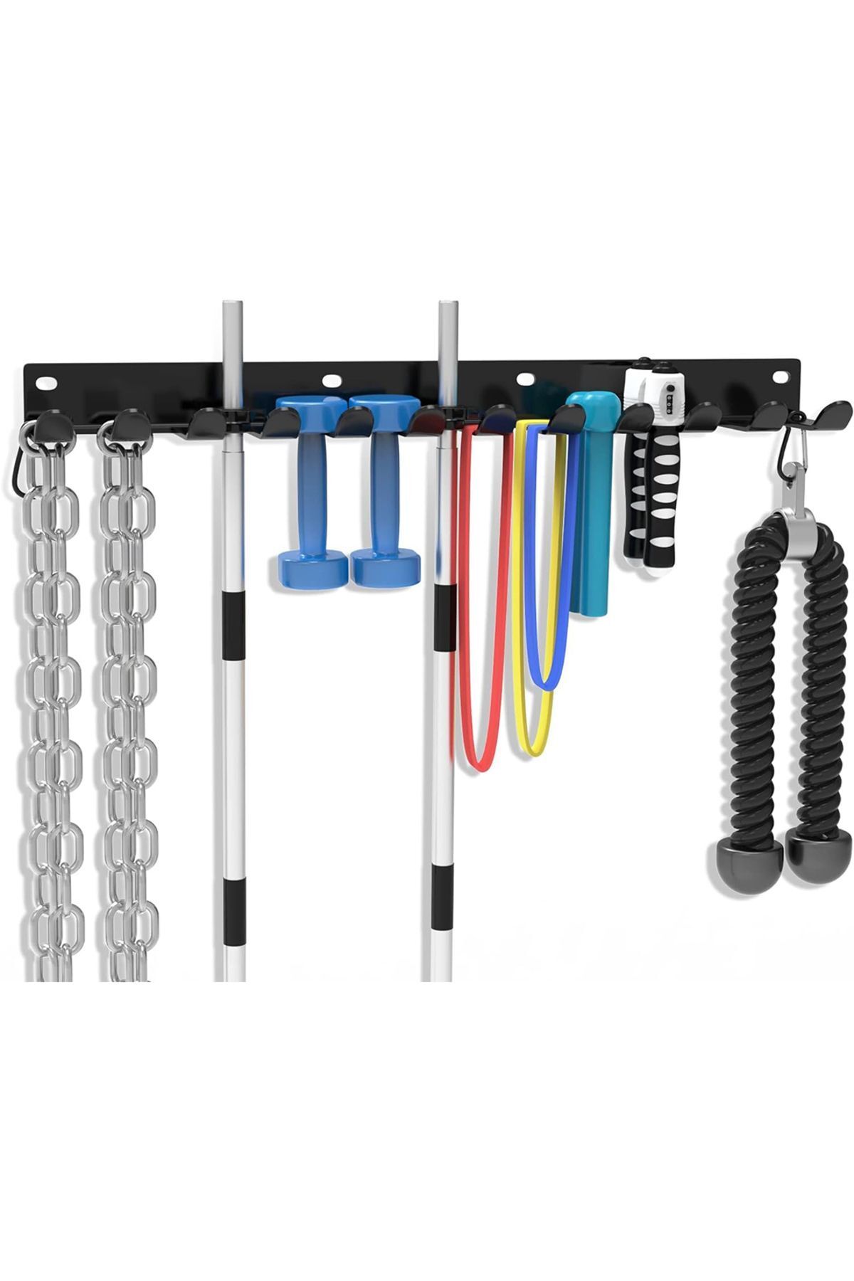 CrewSport Fitness Duvar Askı Aparatı - Fitness Aparatları Olimpik Bar Direnç Lastiği Depolama Standı - Rack