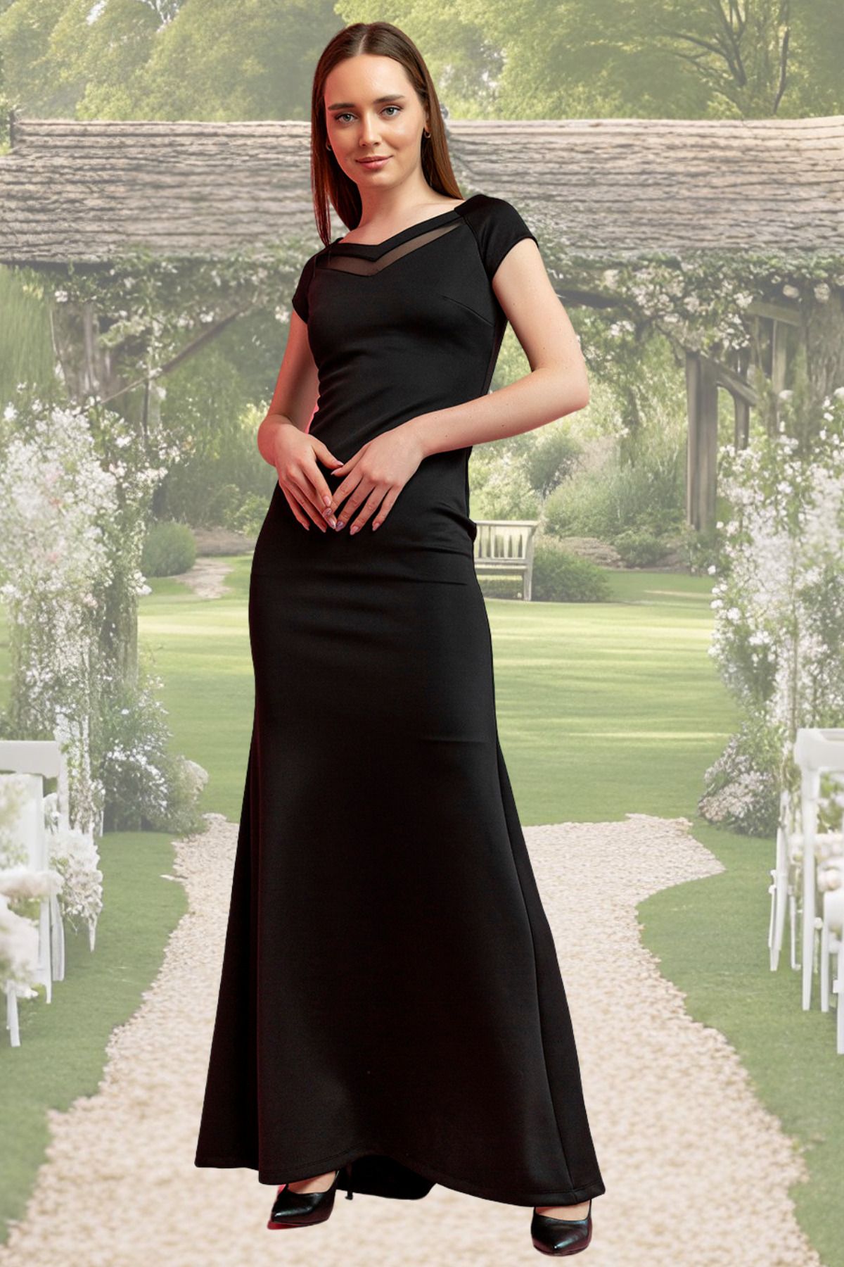 Laranor-Tulle Detailed Evening Dress 5