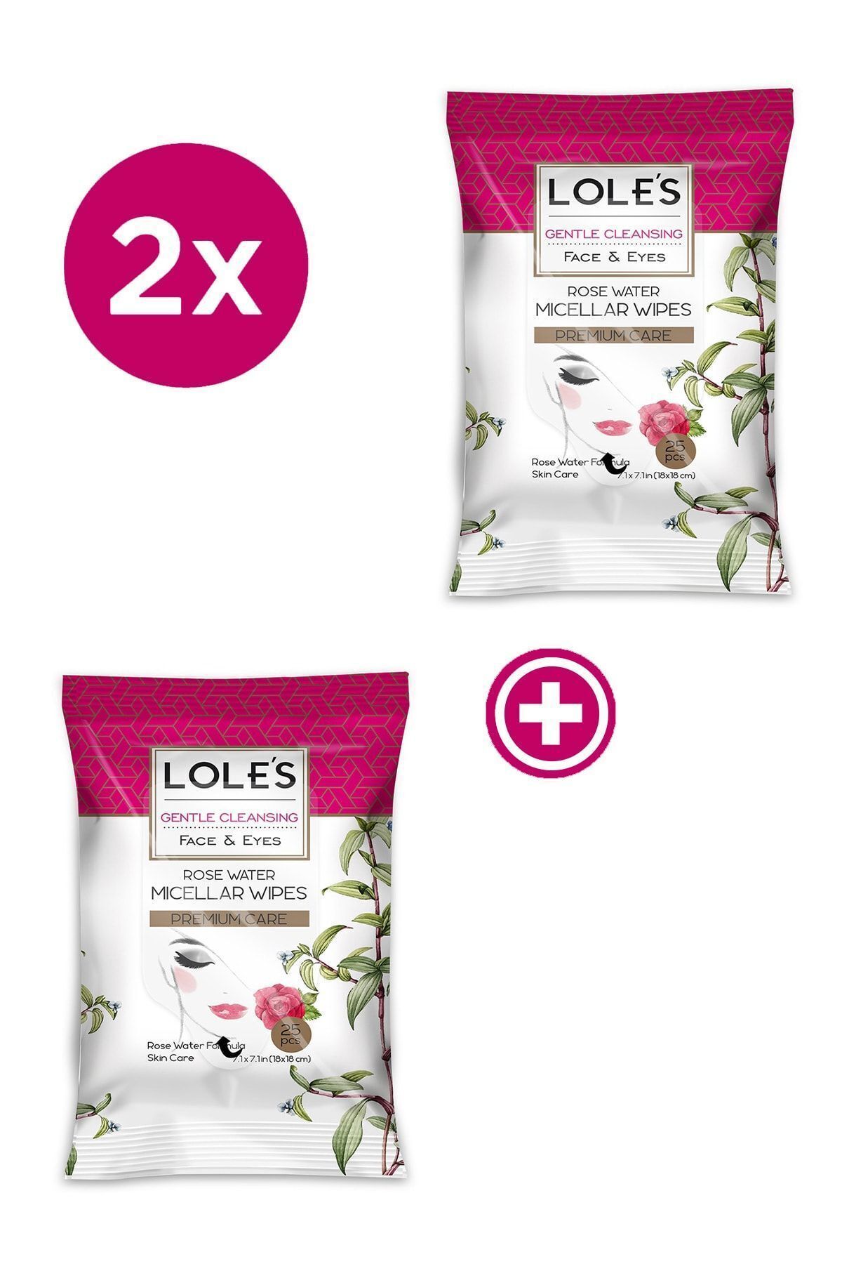 Micellar Makyaj Temizleme Mendili Rose Water - 2 X 25 Pcs