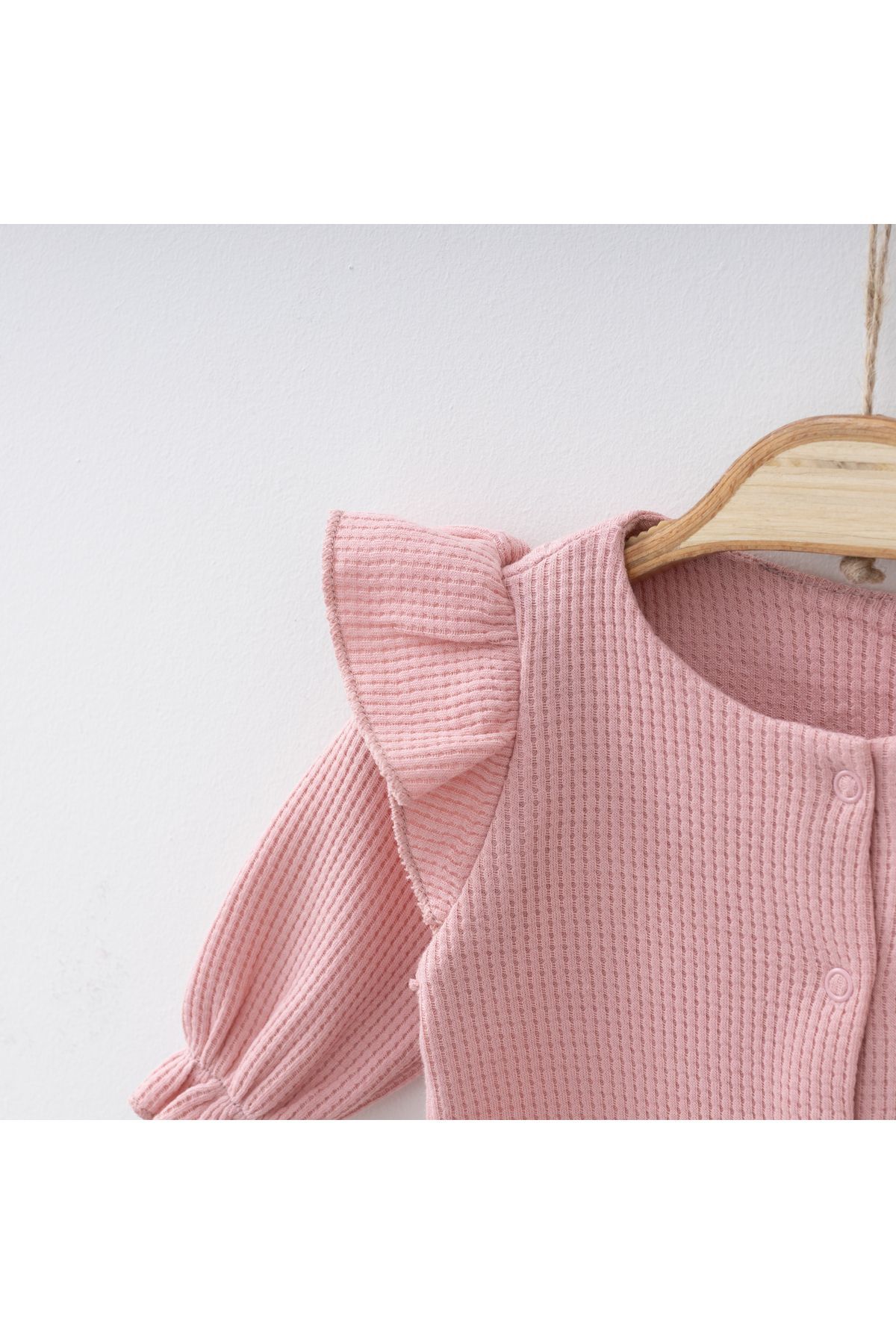 Minimus Yenidoğan Kız Bebek Tulum Takım Helen Lora Şapkalı Waffle Bebek Takım Pamuklu Hastane Çıkışı fotoğrafı 3 (önizleme)