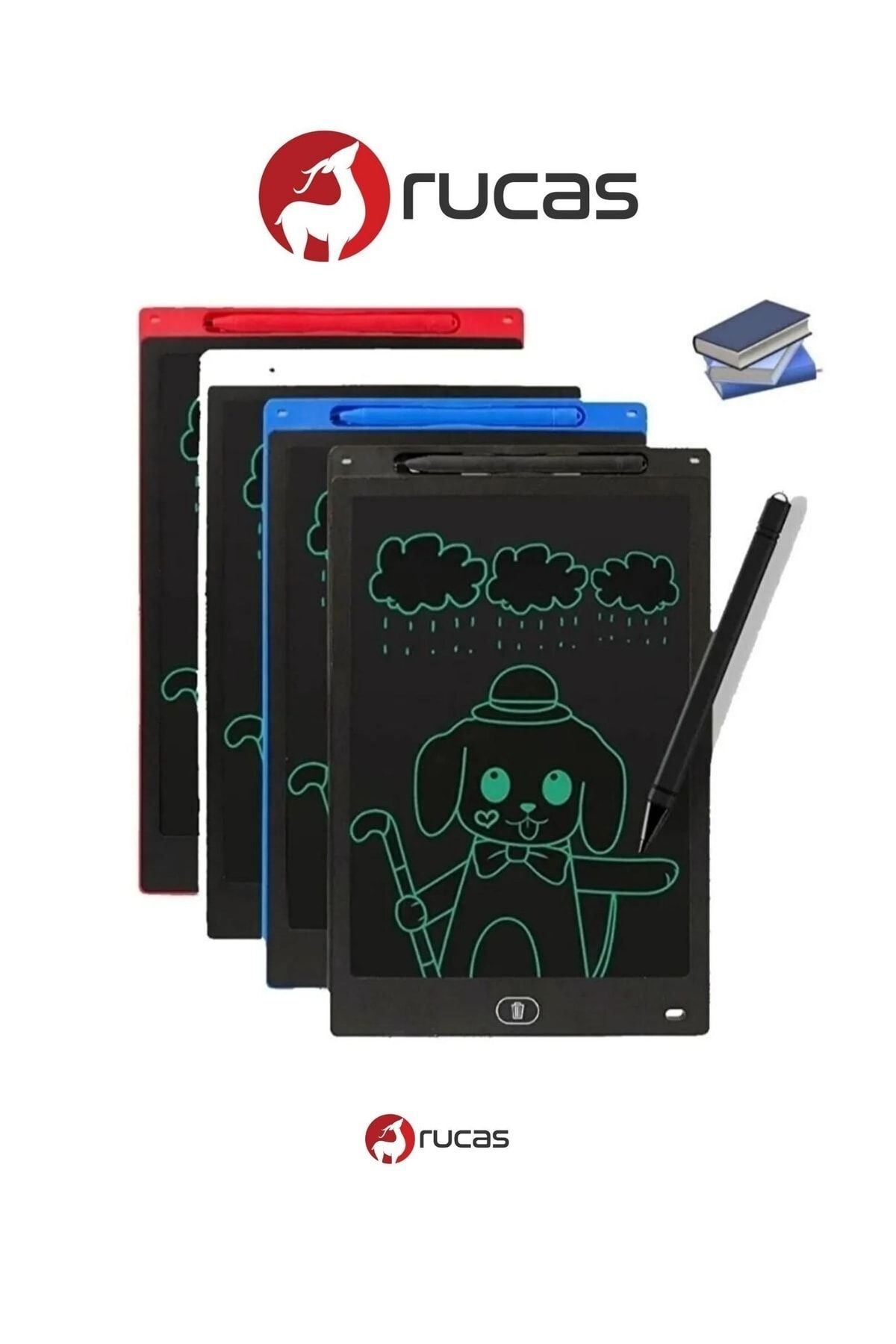 Rucas Tablet Lcd 8.5 Inç Dijital Kalemli Çizim Yazı Grafik Not Yazma Eğitim Tableti Karışık Renk