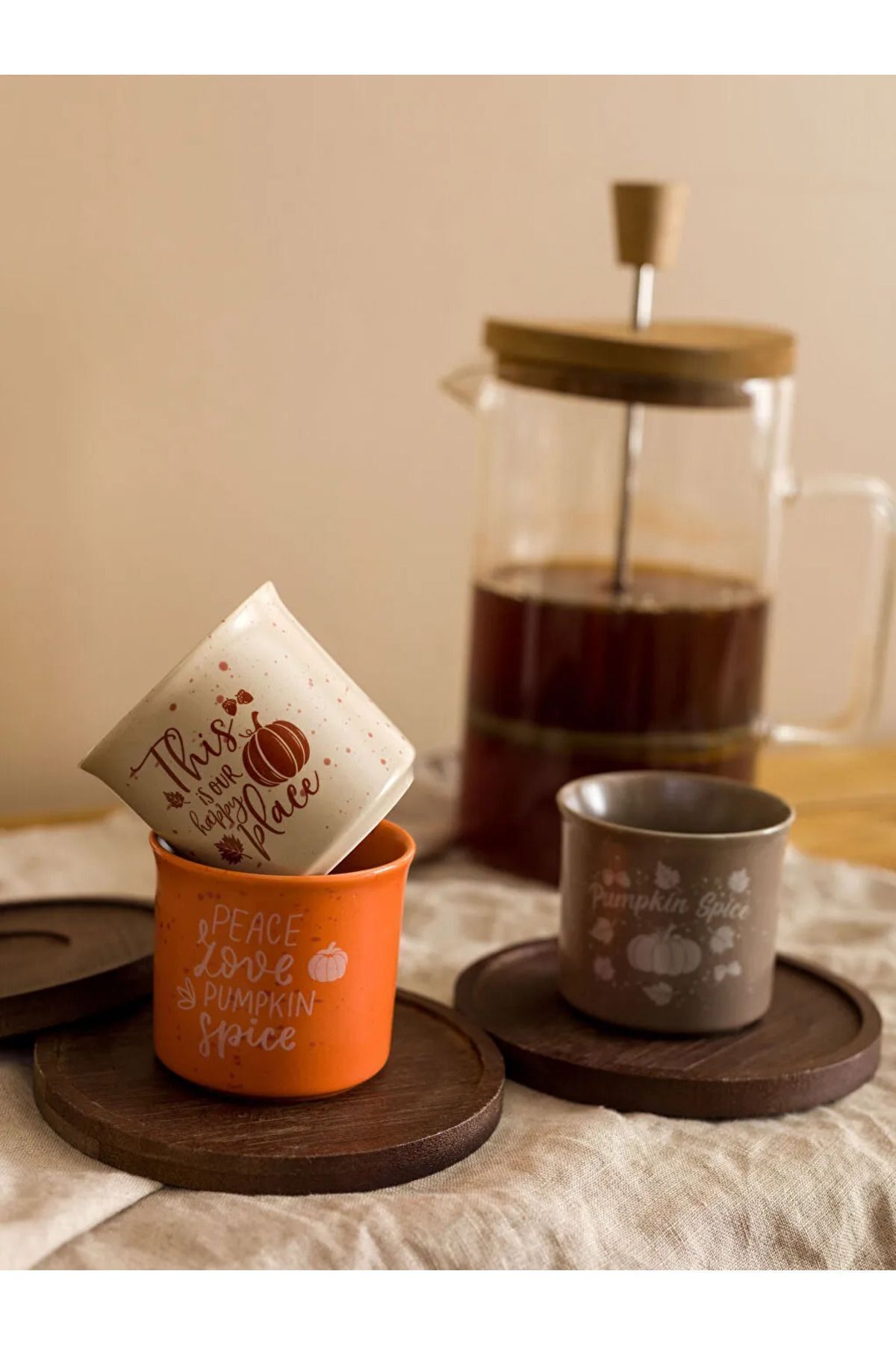 LC Waikiki-LCW HOME 90 Ml Coffee Cup Set - Printed Set for 3 People 3