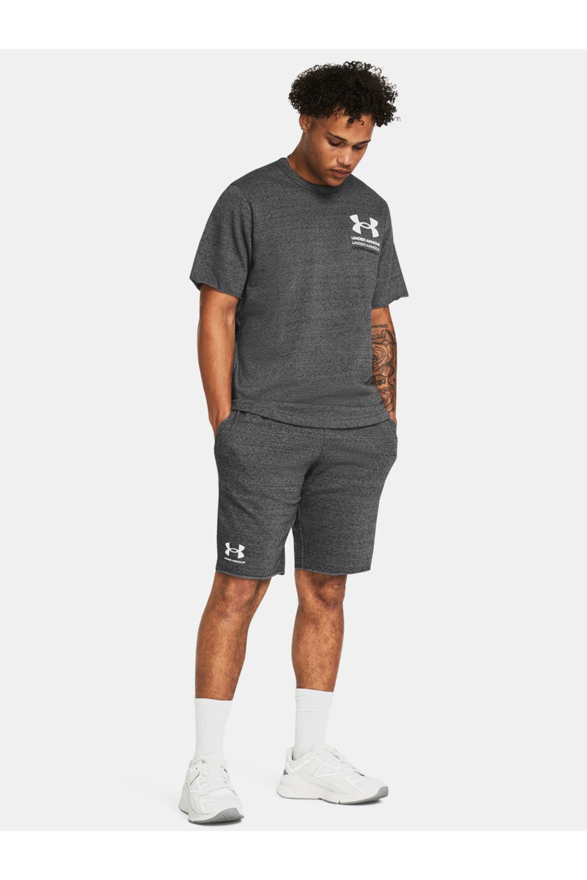شلوارک و برمودا خاکستری مردانه شورت حوله رقیب اورجینال Under Armour