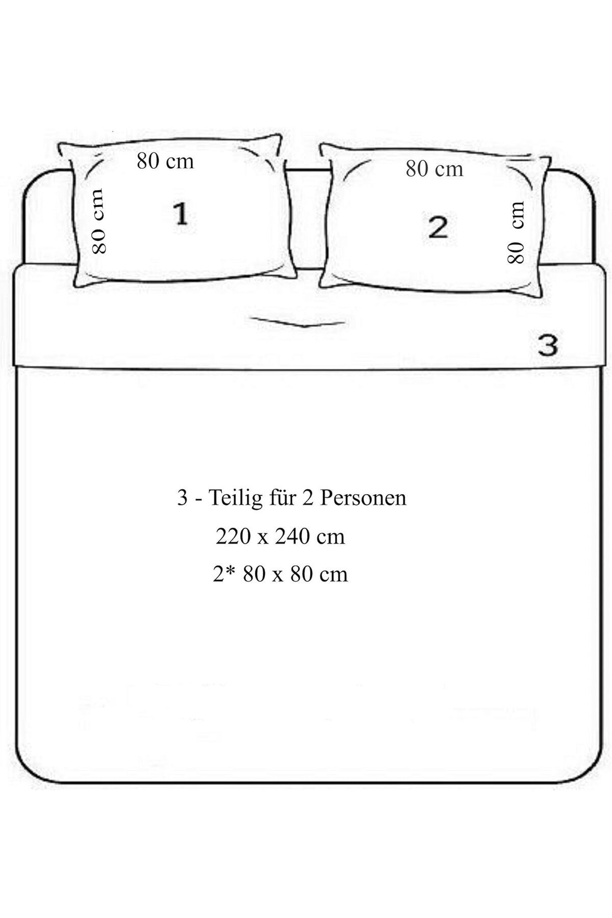 Stupendo-Satin Bettwäsche Bettgarnitur Set Bettbezug 155x200 cm-1 x Kissenbezug 80x80 cm mit Reißverschluss Damast 3