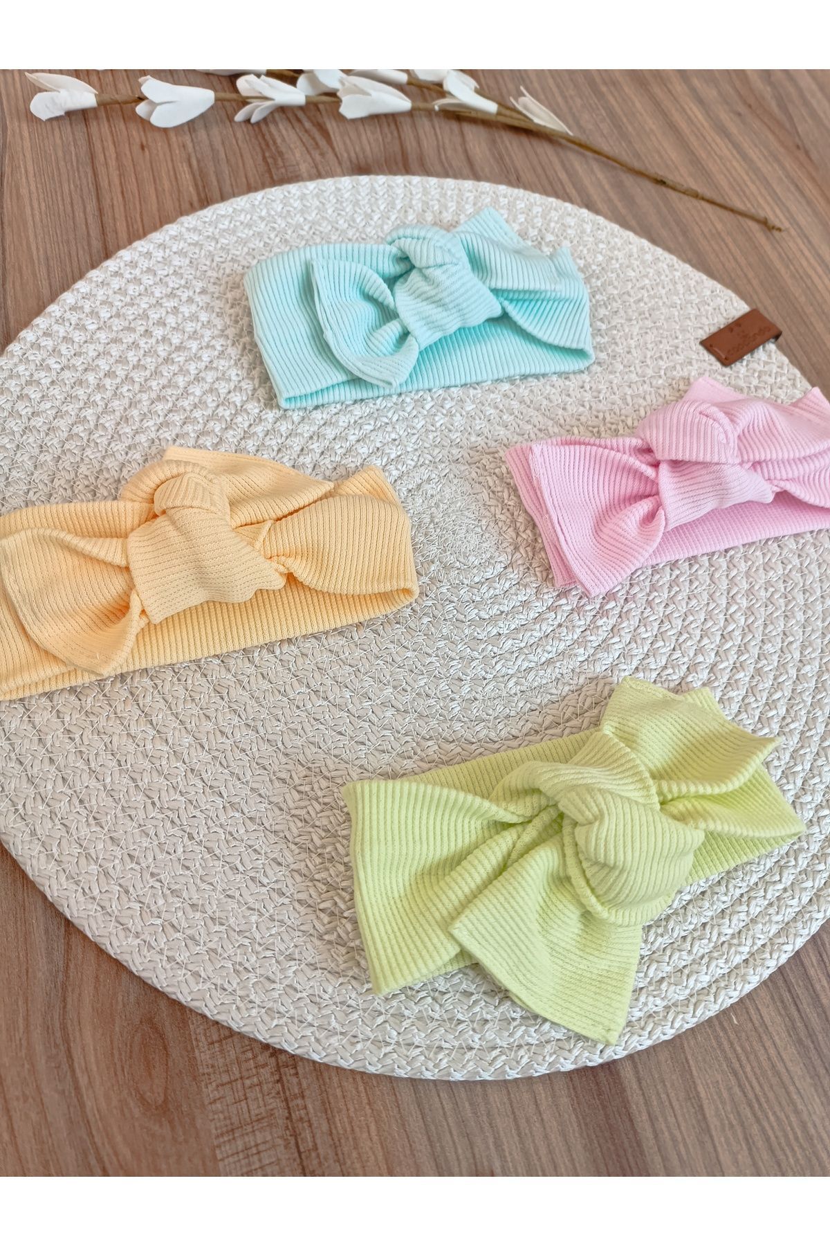 Bebella-Baby Girl Child Set of 4 100% Cotton Bow Bandana - Hair Bandana Gift 3
