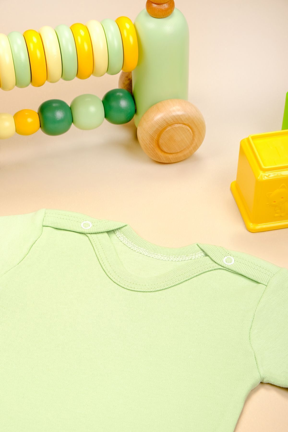 بادی نوزادی پسرانه – دخترانه سبز bebetospik | ZBN-KISAKOL-RENKLI اورجینال - تصویر 5