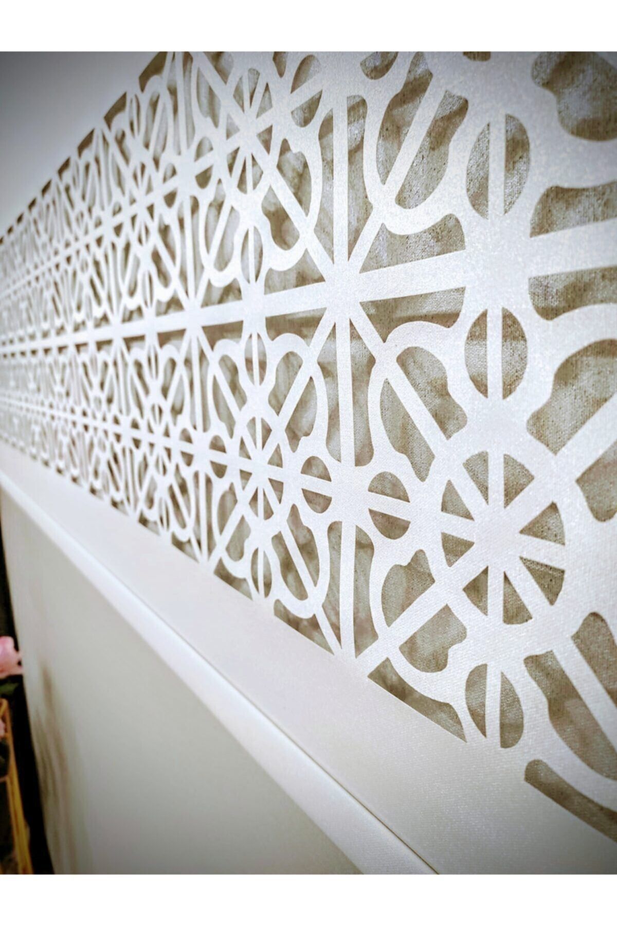 Laser Cut Roller Blind Curtain White Color