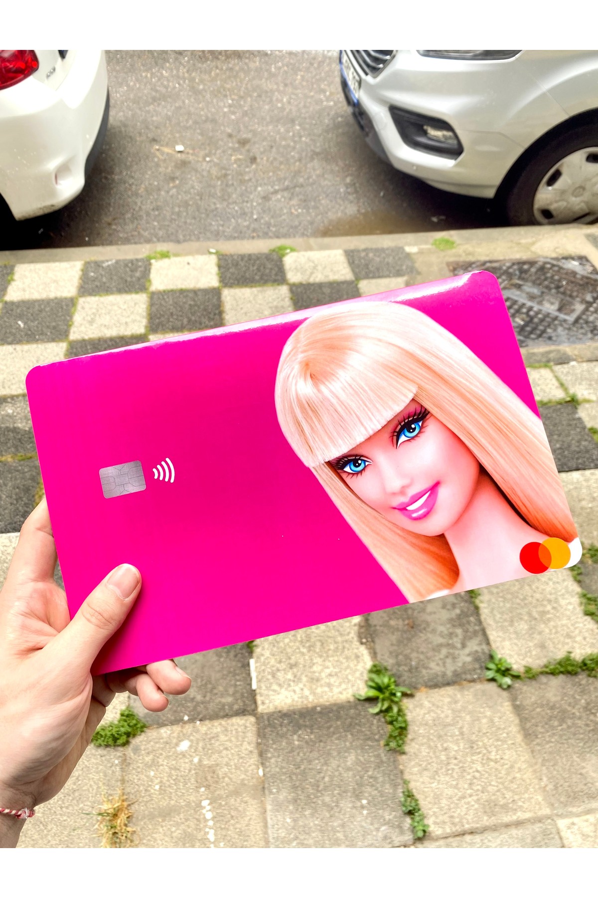 Ludios Pembe Barbie Büyük Boy Dev Kredi Banka Kartı Kılıfı (18X29)