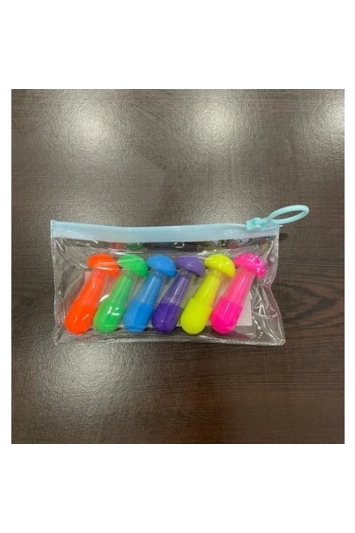 Rubenis Fosforlu Kalem Mantar Şekil Neon Renk Çanta Mini 6 Lı 1908